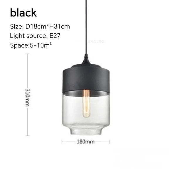 Nordic Wood Glass Pendant Light – Modern Hanging Lamp