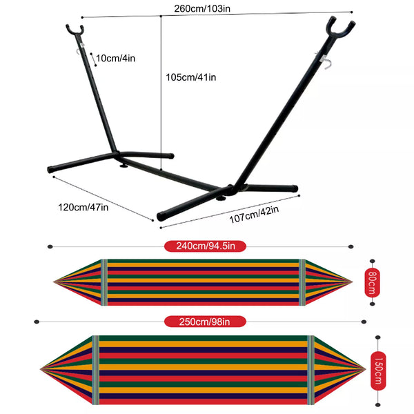 2-Person Hammock with Stand - Premium Canvas