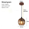 Nordic Wood Glass Pendant Light – Modern Hanging Lamp
