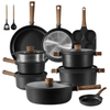 17-Piece Titanium-Reinforced Nonstick Cookware Set with Tempered Lids