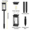 4PCS Solar Pathway Lights Outdoor Waterproof Landscape LED Lamps for Garden and Walkway