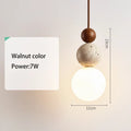 Cream Pendant Lamp – LED Chandelier for Bedroom and Restaurant – Stylish Wood and Stone Design 1