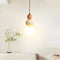 Cream Pendant Lamp – LED Chandelier for Bedroom and Restaurant – Stylish Wood and Stone Design 5