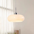 Modern Glass Pendant Light for Kitchen Island and Dining Room – E27 Base, Soft Lighting, Orange and White Design 1