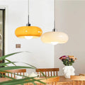 Modern Glass Pendant Light for Kitchen Island and Dining Room – E27 Base, Soft Lighting, Orange and White Design 2