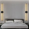 Modern I-Shaped LED Wall Light – Adjustable Three-Tone Wall Lamp for Bedroom and Living Room, Black Aviation Aluminum Sconce