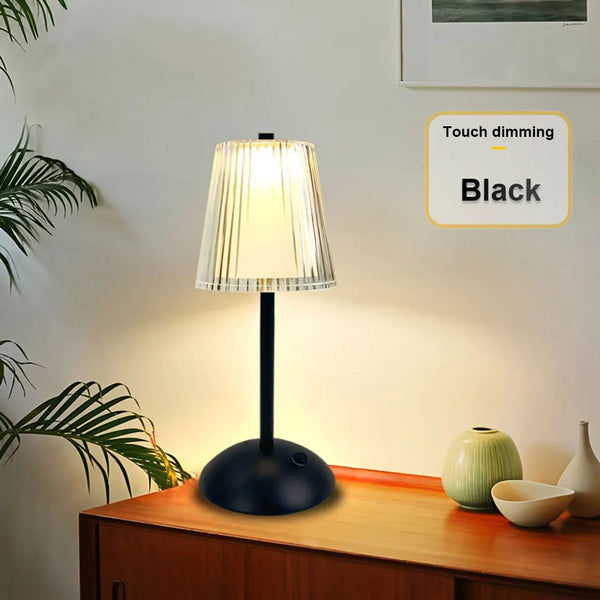 Rechargeable LED Touch Table Lamp – Nordic Dimmable Bedside Light with 3 Color Modes for Bedroom, Restaurant & Bar