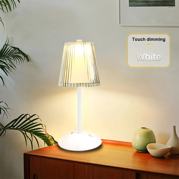Rechargeable LED Touch Table Lamp – Nordic Dimmable Bedside Light with 3 Color Modes for Bedroom, Restaurant & Bar