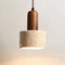 Wabi Sabi Pendant Lamp – Yellow Marble Lighting for Kitchen Island and Dining Room, Cord Pendant Design, Durable Travertine Material
