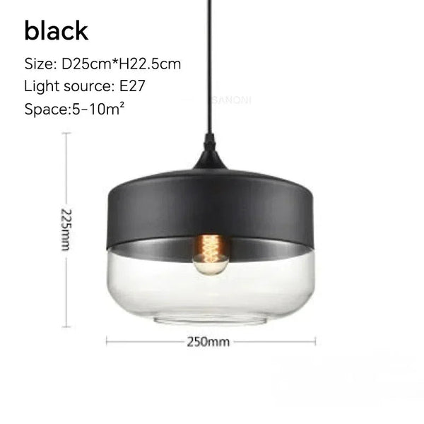 Nordic Wood Glass Pendant Light – Modern Hanging Lamp