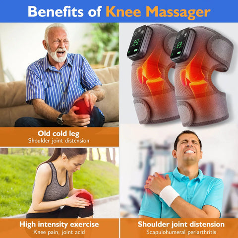3 in 1 Electric Heating Vibration Knee Joint Brace Therapy Shoulder Pain Relief